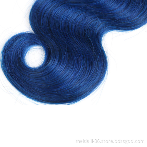 factory price 8a grade virgin brazilian hair 1b blue ombre body wave human hair bundles